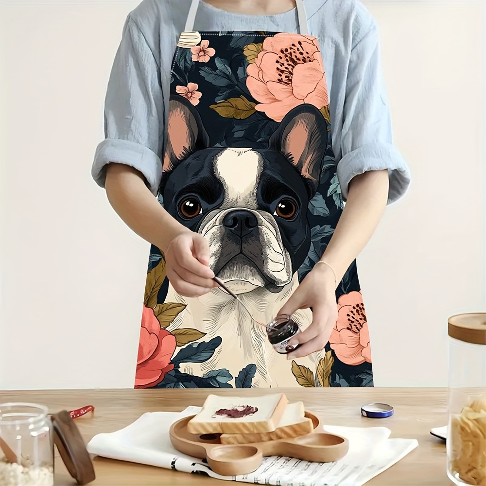 Home Cooking For Dogs - Tablier à motif floral Bouledogue Français