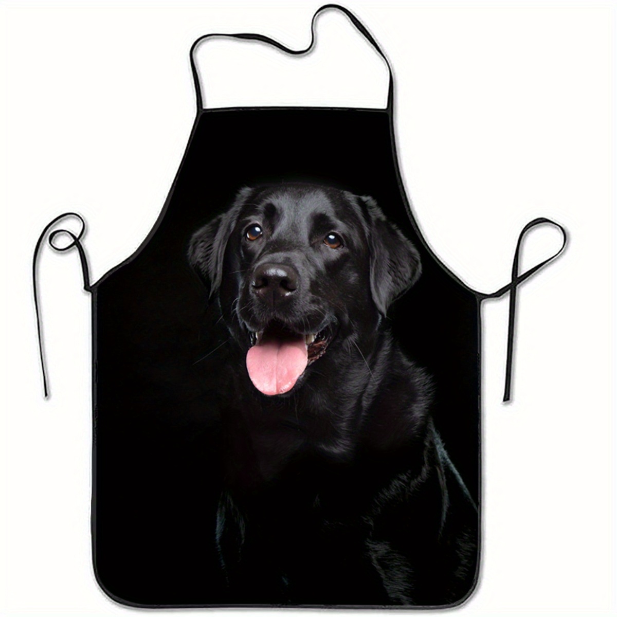 Home Cooking For Dogs - 1 tablier noir imprimé chien Labrador