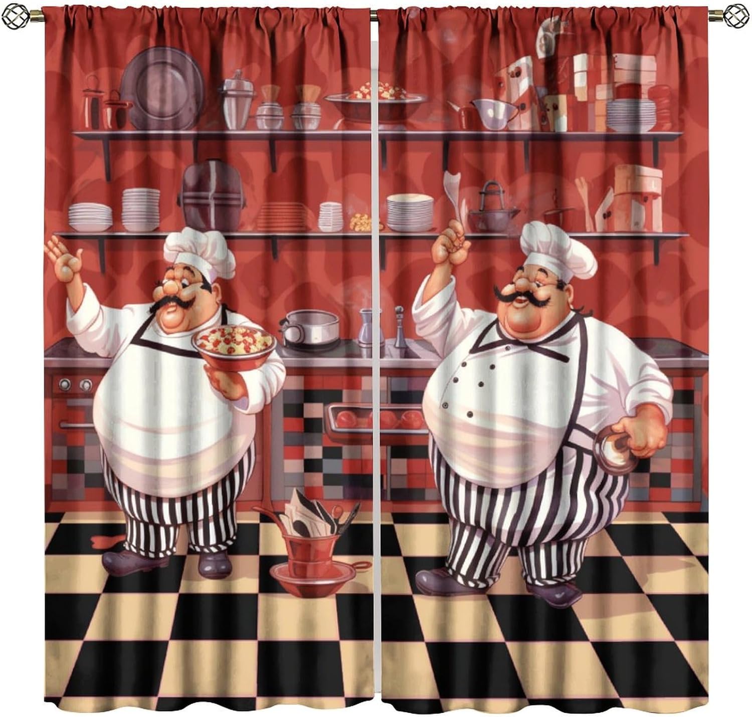Home Cooking Youtube - Rideaux de Chef amusants de cuisine,