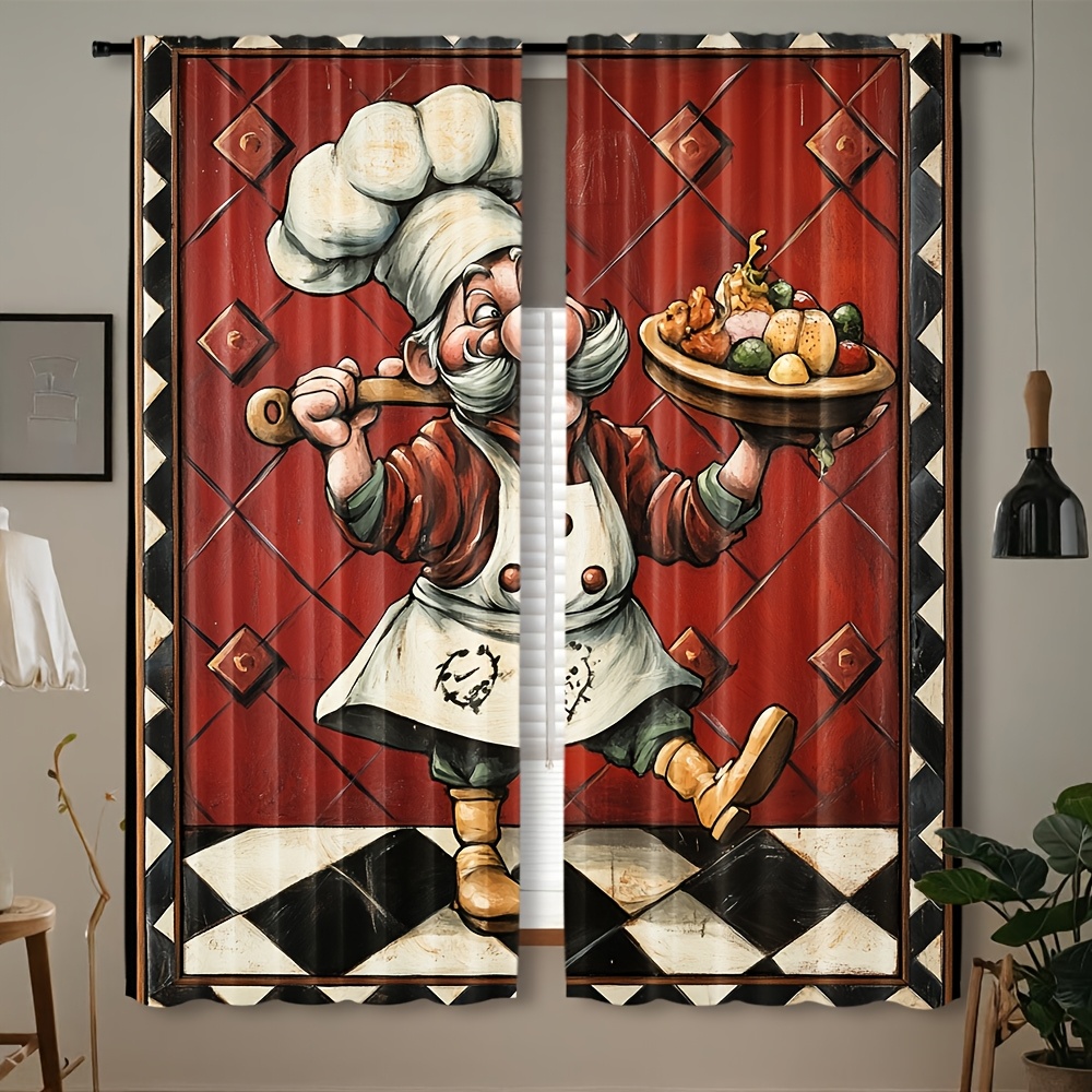 Home Cooking Youtube - Rideaux de cuisine fantaisie style dessin