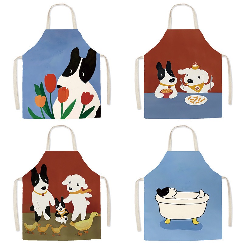 Home Cooking For Dogs - Tablier en coton et lin imprimé