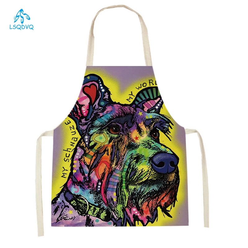 Home Cooking For Dogs - Tabliers de cuisine en lin imprimé