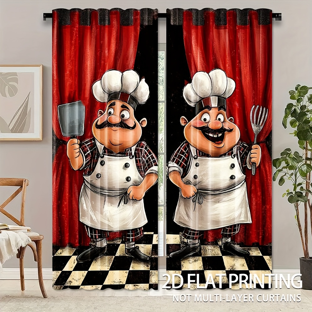 Home Cooking Youtube - Rideaux de cuisine de Chef, 2