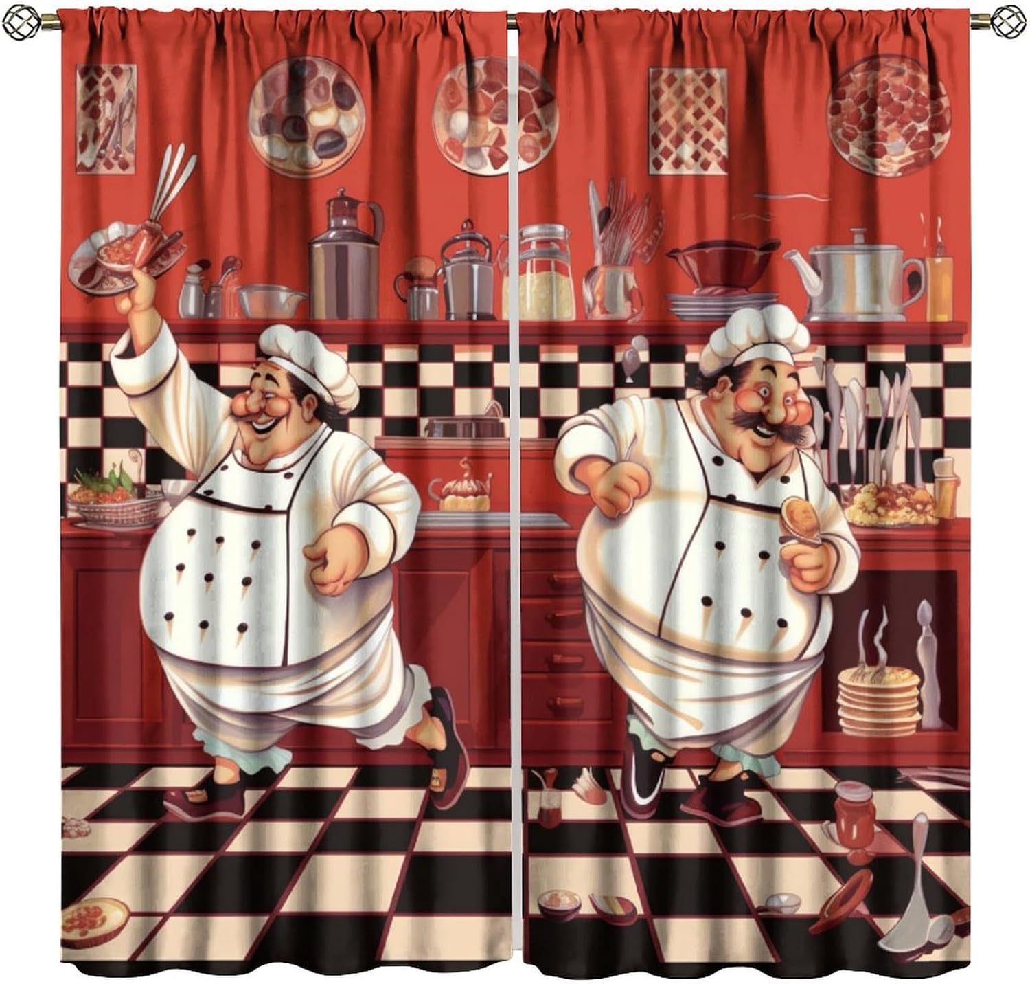 Home Cooking Youtube - Chef de cuisine avec rideaux gastronomiques,
