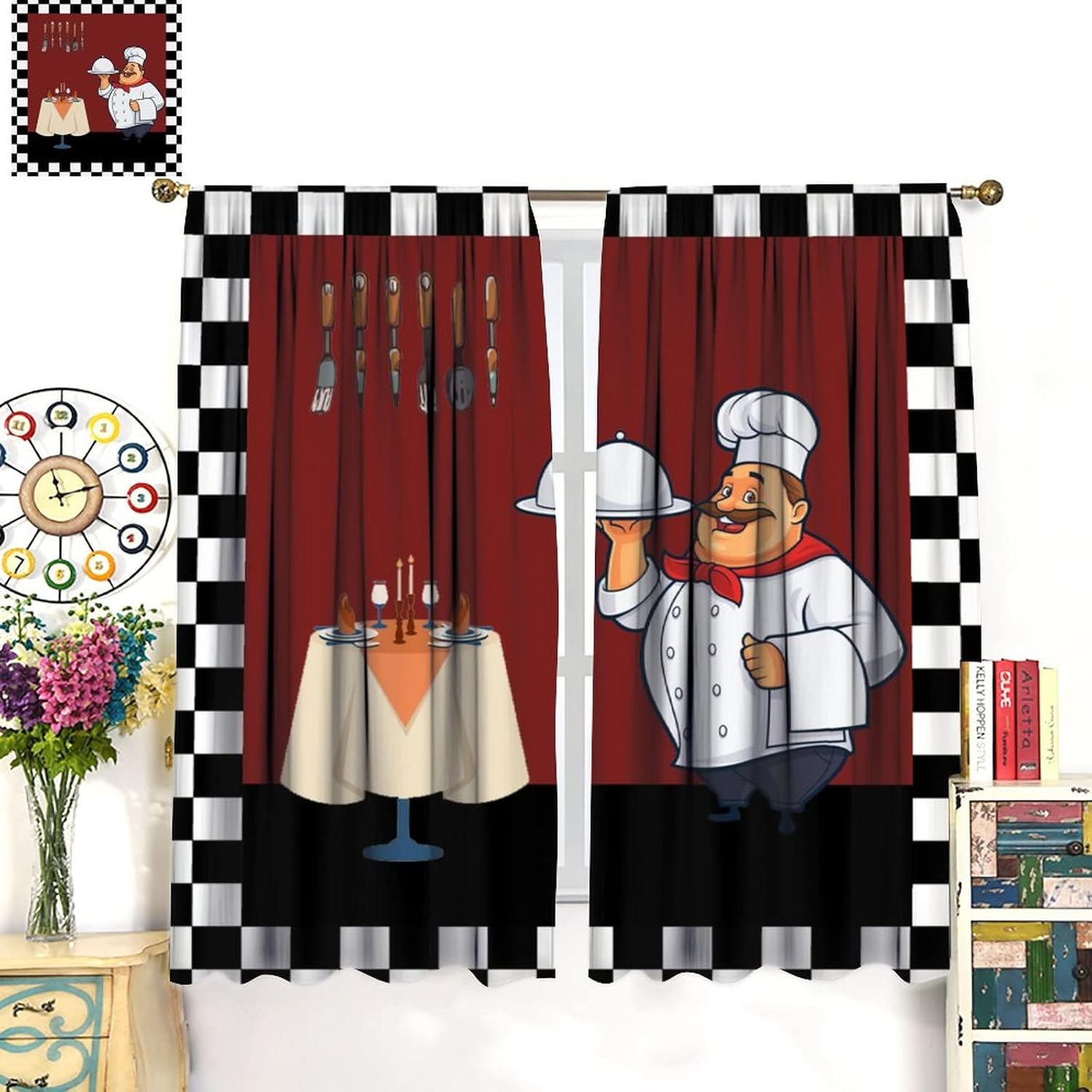 Rideaux de cuisine Fat Chef, r - Home Cooking Youtube avis et prix