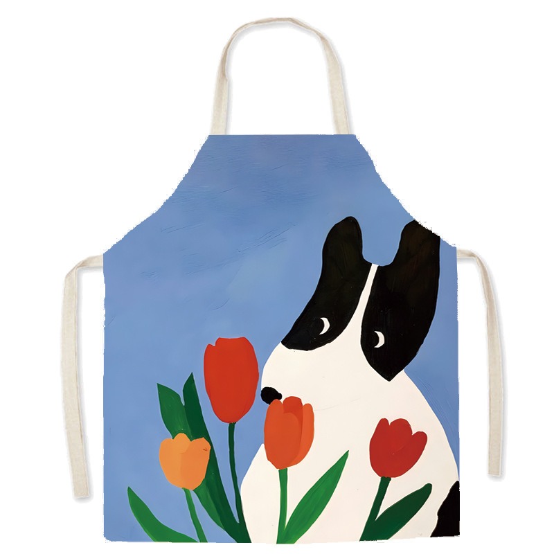 Tablier en coton et lin imprim - Home Cooking For Dogs avis et prix