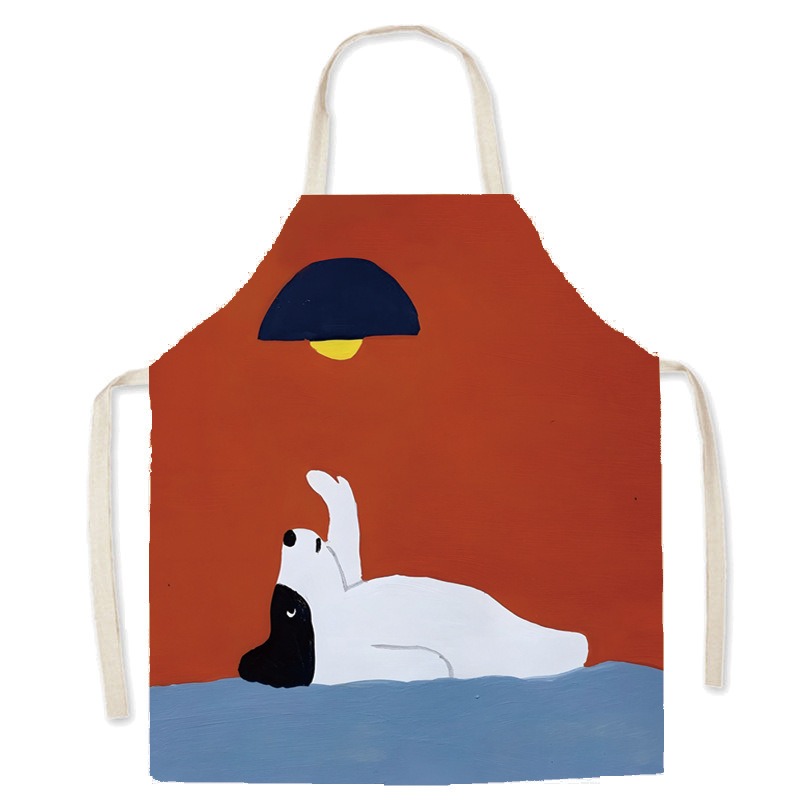 Tablier en coton et lin imprim - Home Cooking For Dogs avis et prix